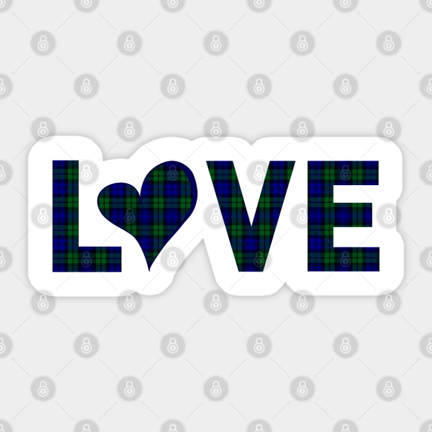 Love Heart Scottish Tartan Blue and Green Plaid Sticker by tnts